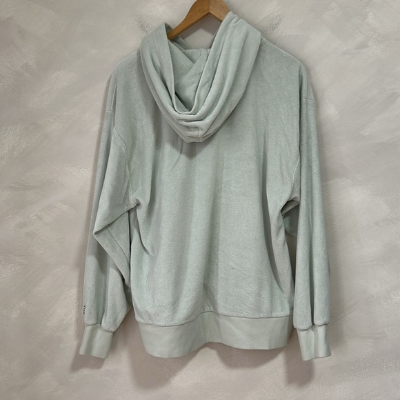 Aritzia TNA terry towel boyfriend hoodie sweatshirt sweater size S-M light blue - Picture 6 of 7